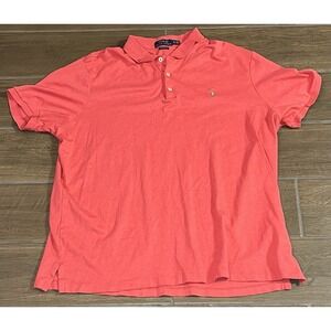 Polo Ralph Lauren Men's Xtra Large Red Polo Shirt  Short Sleeve Casual